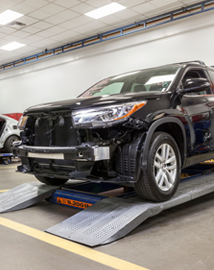 Toyota on vehicle lift | Steet Toyota of Yorkville in Yorkville NY