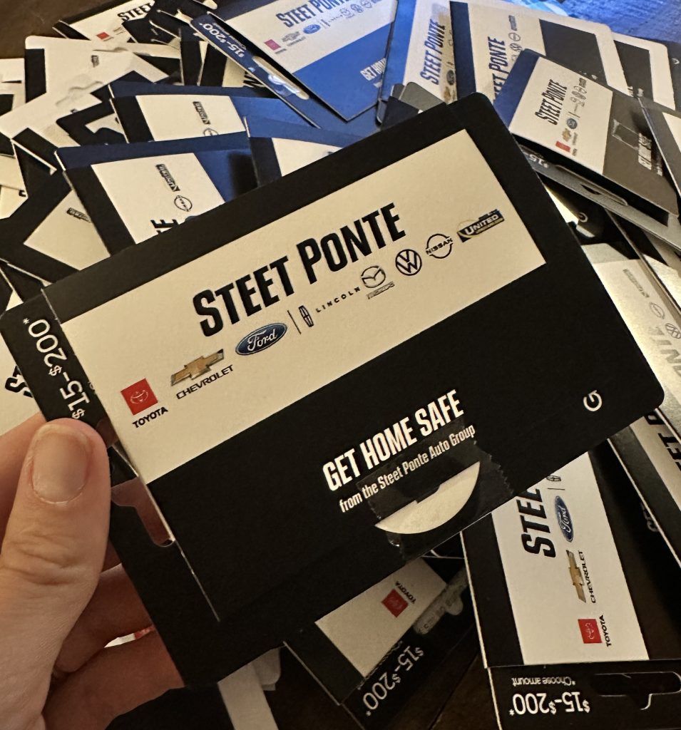 Steet Ponte Auto Group Designated Driver Sponosr