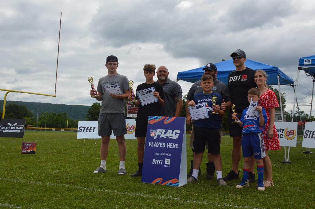 Brian & Carly Mathias Presenting the 4 MVP Awards for the NFL Mohawk Valley Flag Football Team Awards Ceremony!