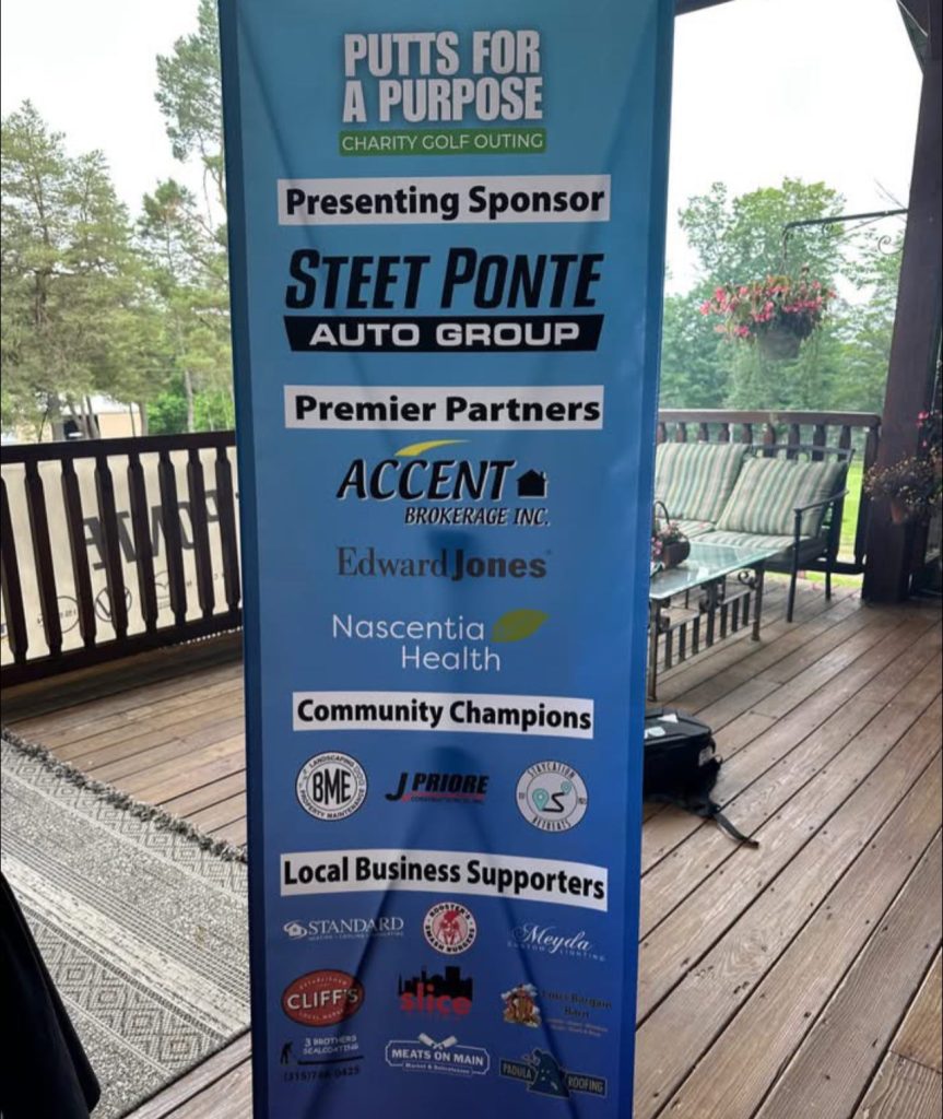 Steet Ponte Auto Group Signage at Putts for a Purpose Charity Golf Tournament