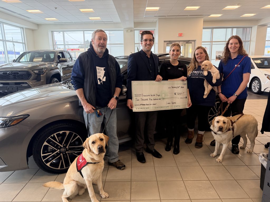 Steet Toyota Donates $2,500 to Freedom Guide Dogs 