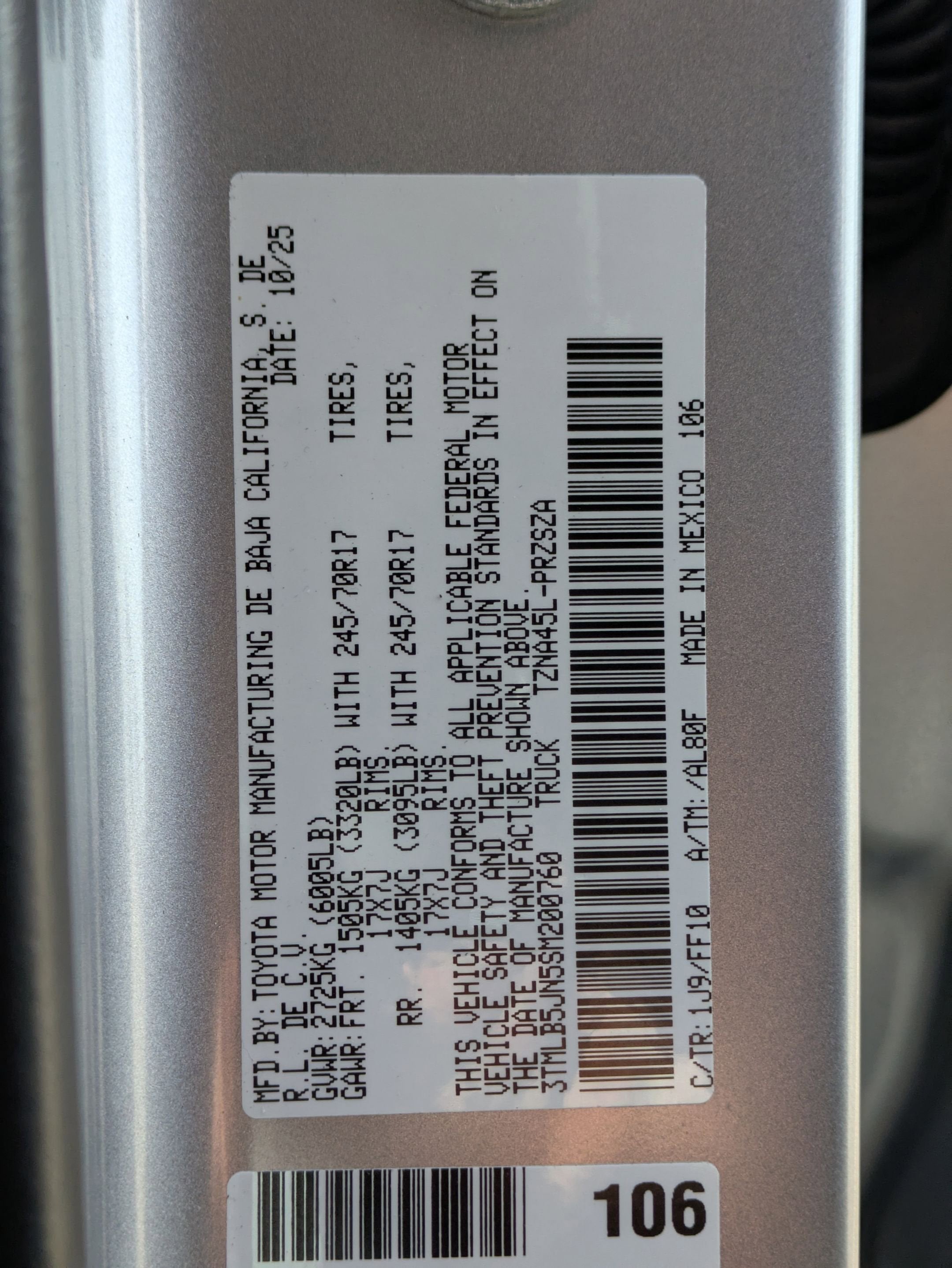 2025 Toyota Tacoma 4WD Base