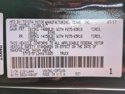 2017 Toyota Tundra 4WD Limited