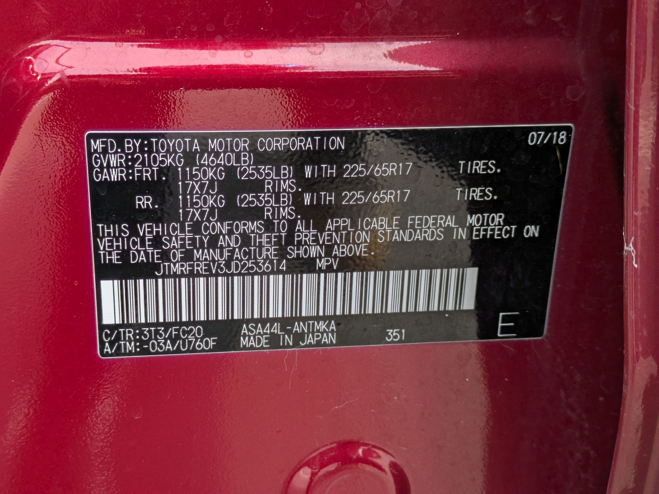 2018 Toyota RAV4 Base