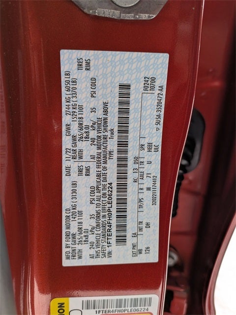 2023 Ford Ranger Lariat 2.3 L