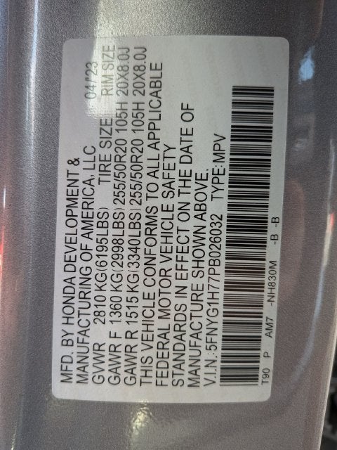 2023 Honda Pilot Touring 8 Seater