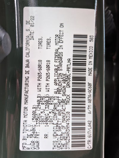 2022 Toyota Tacoma Limited V6