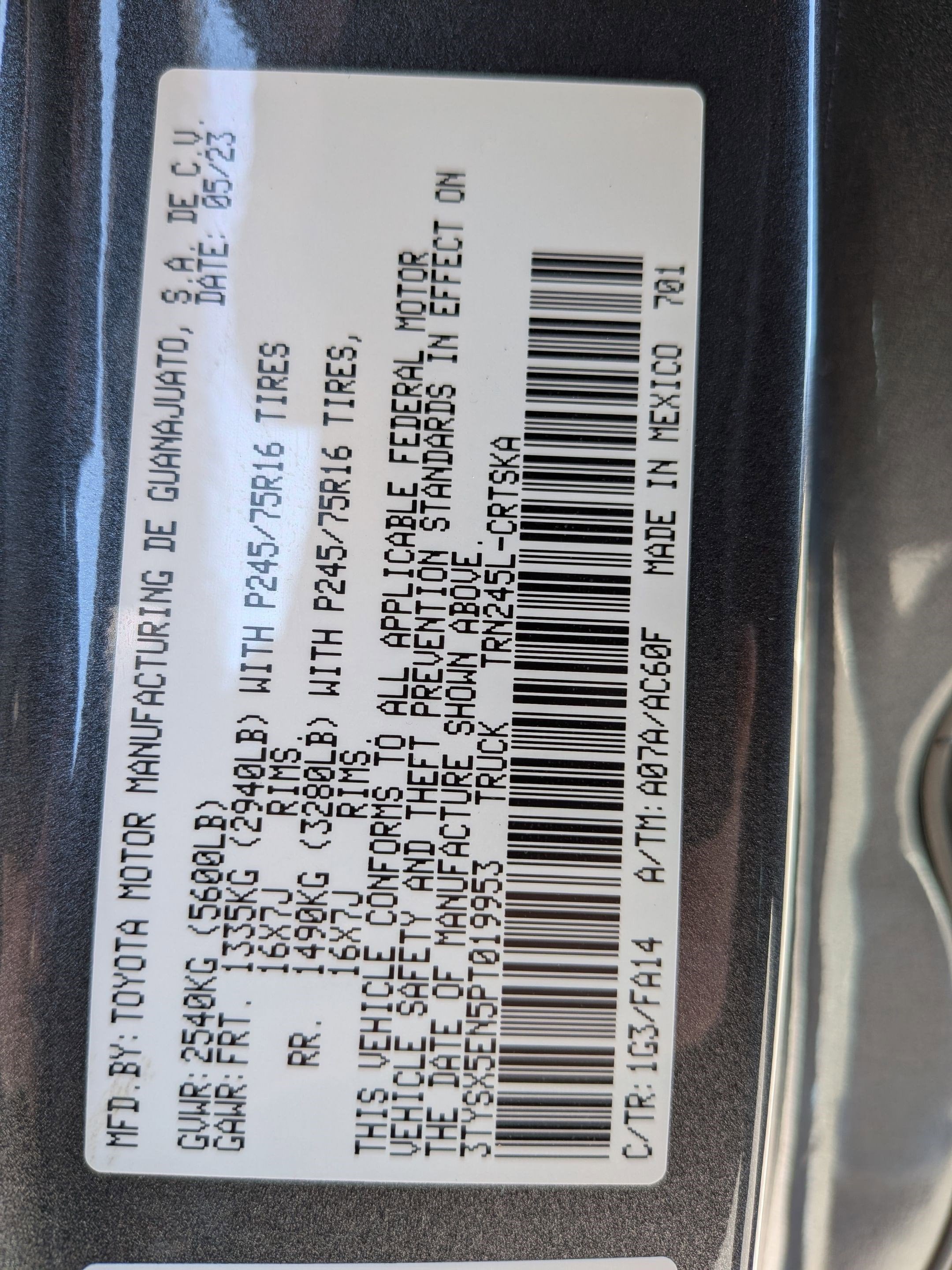 2023 Toyota Tacoma SR