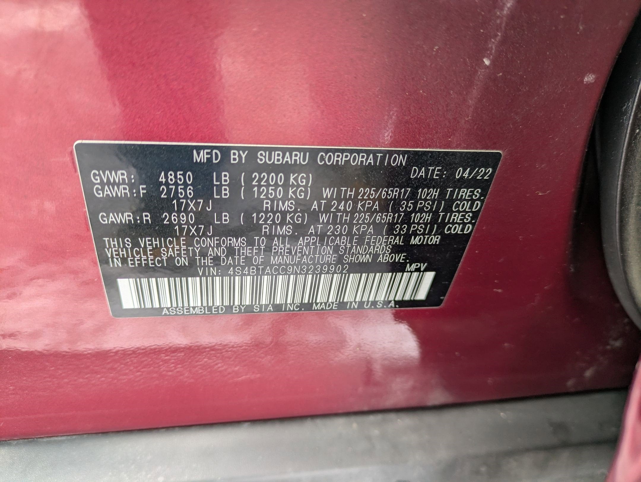 2022 Subaru Outback Premium