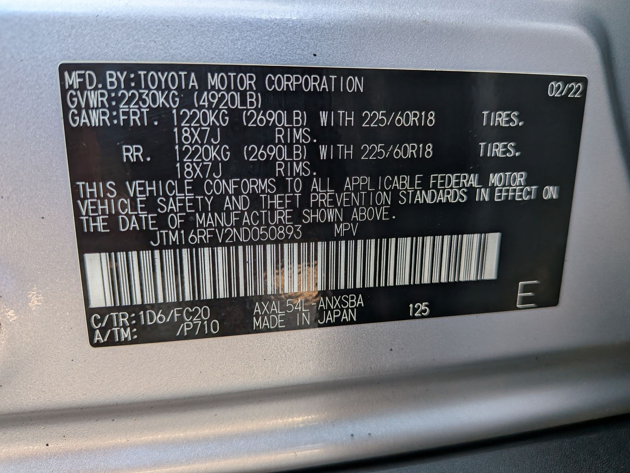 2022 Toyota RAV4 Hybrid SE w/ Convenience & Weather Pkg