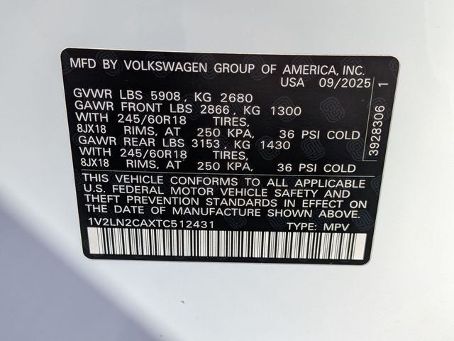 2026 Volkswagen Atlas 2.0T SE