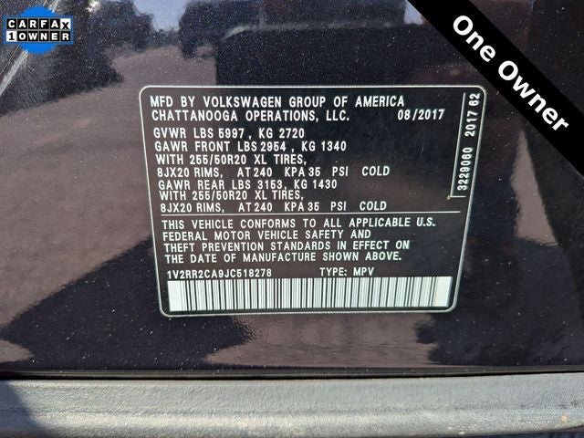 2018 Volkswagen Atlas SEL 4Motion