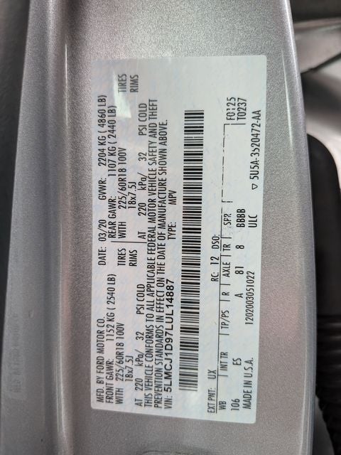 2020 Lincoln Corsair Standard