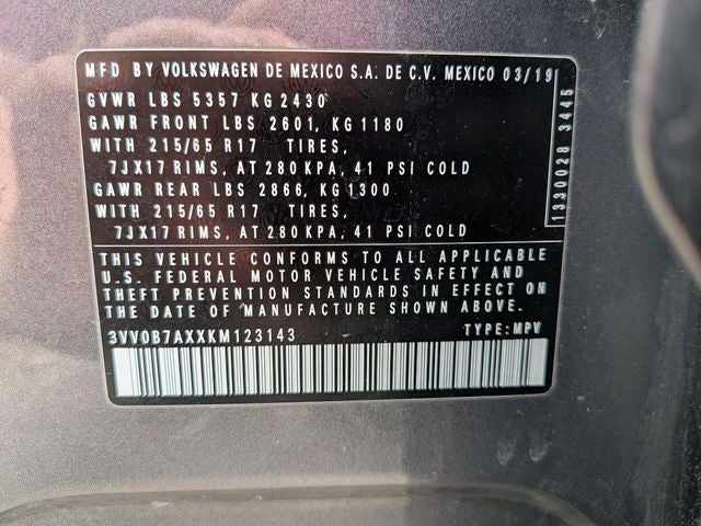 2019 Volkswagen Tiguan 2.0T S 4Motion