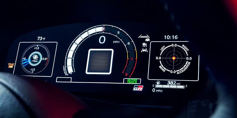 Interior image of a Toyota GR Corolla dashboard