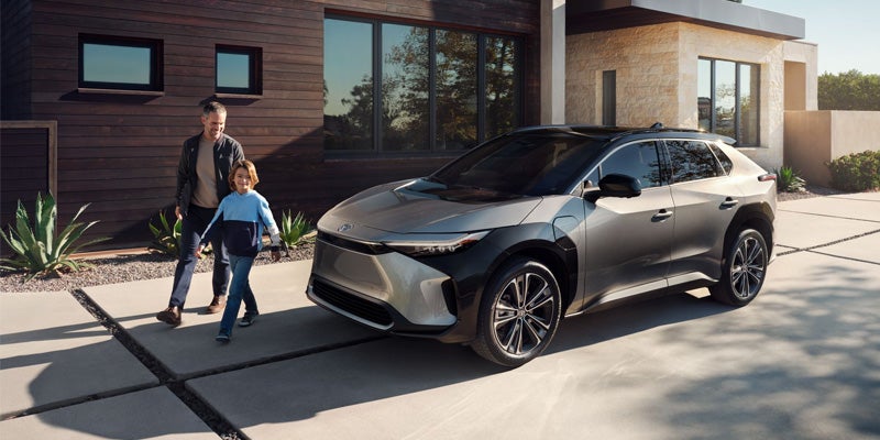 Image of a Toyota bZ4X driving on a street