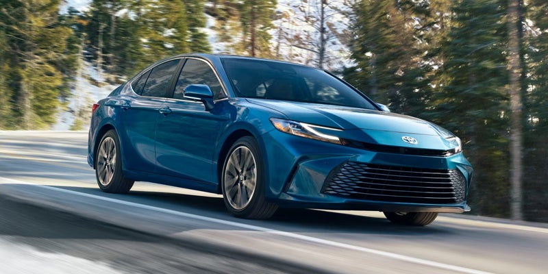 Exterior image of blue 2025 Toyota Camry