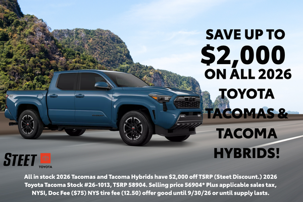 Save Up to $2,000 on All 2026 Toyota Tacoma and Hybrids