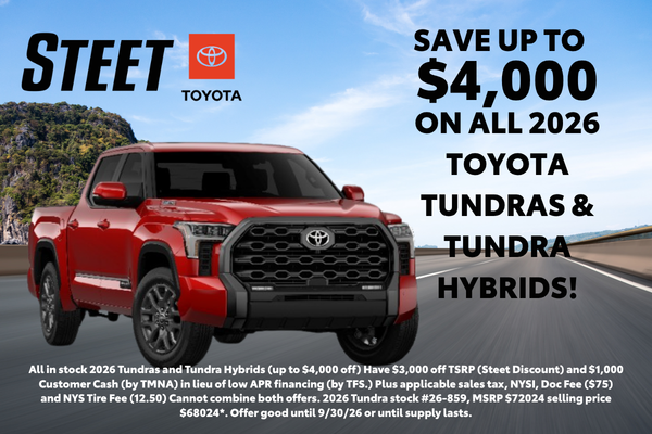 Save Up to $4,000 On All Toyota Tundras and Tundra Hybrids