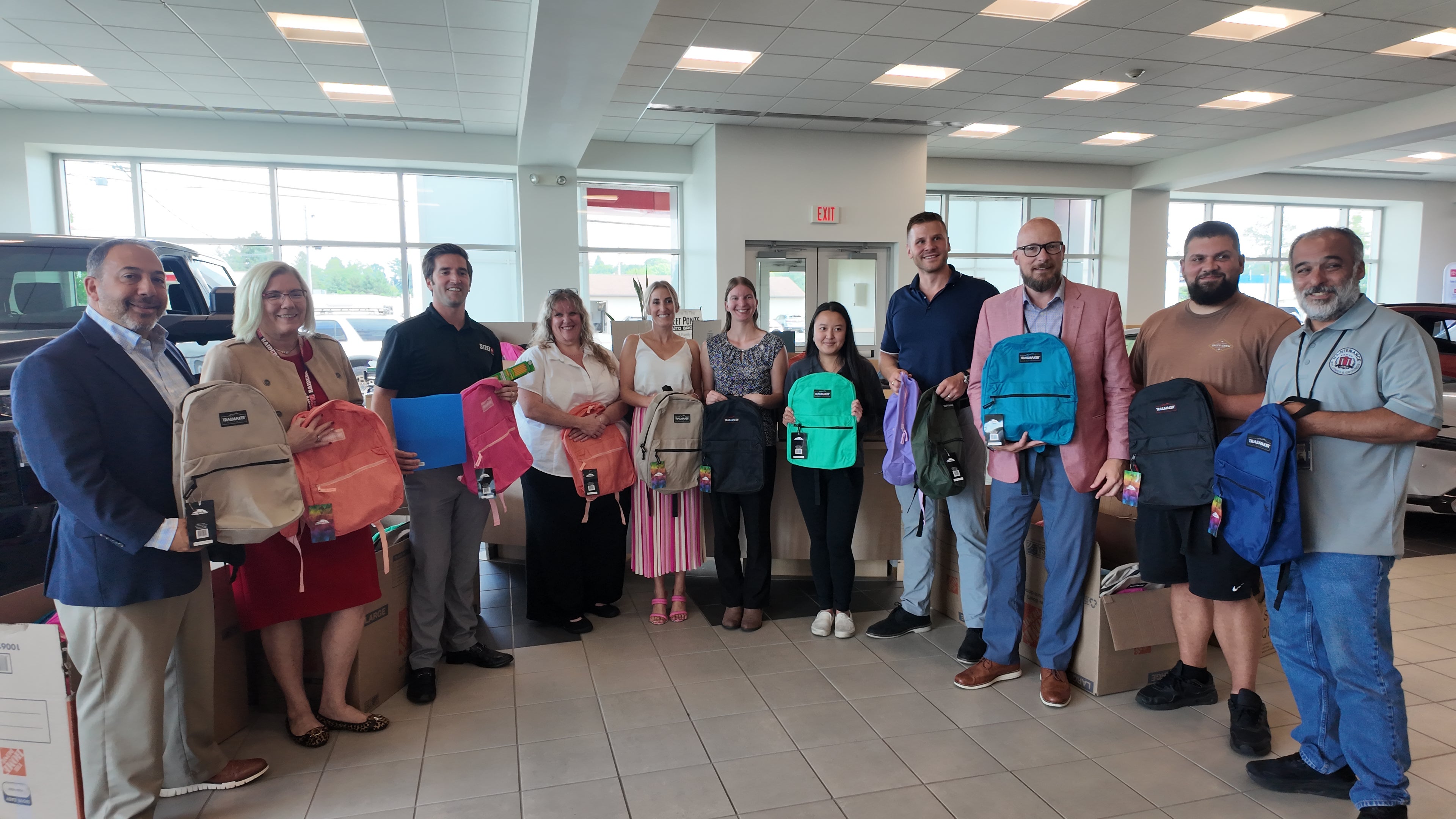 Steet Ponte Backpack Drive 2026 Presenting to Utica City Schools